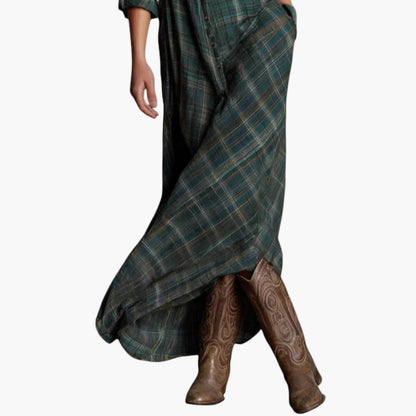 Amelia™ Damklänning – Lång Skjortklänning i Tidlös Elegant Stil för Vardagsbruk och Fest