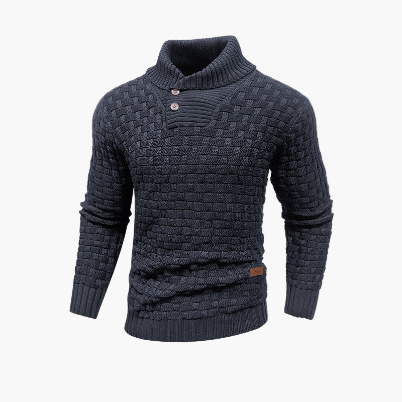 Herrstickad tröja med elegant termisk design – modern höststil och värme