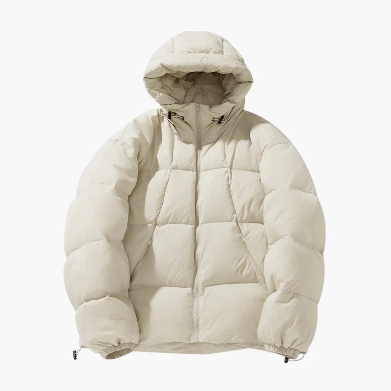 Herr Oversized Vinterjacka med Huva – Avslappnad Streetwear Stil