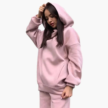 Damernas Lounge Set med Hoodie och Byxa – Avslappnad och Trendig Vardagsstil
