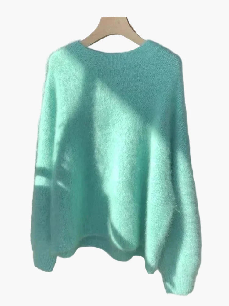 Damtröja Oversized Lös Stickad Tröja för Vardagsbruk och Mysiga Kvällar