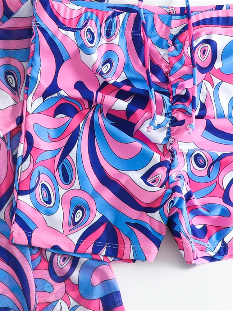 Mary – Modernt Högmidjat Dam Bikini med Långa Ärmar