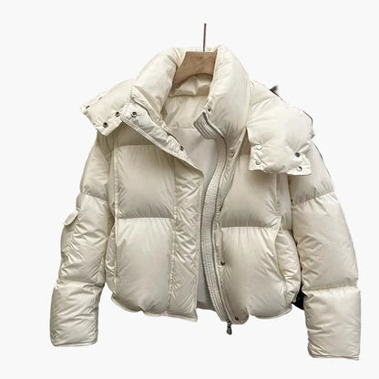 Dam Vinterjacka Kort Pufferjacka Vardag Streetwear