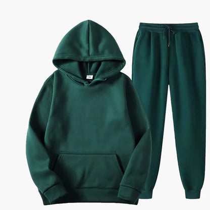 Damers avslappnat hoodie- och mjukisbyxset för vardag och fritid