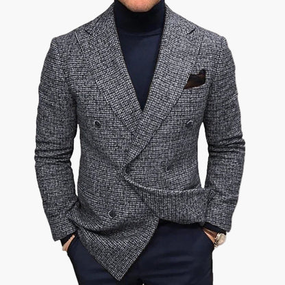 Herr Dubbelknäppt Kavaj – Elegant och Stilren Blazer för Affärs- och Festbruk
