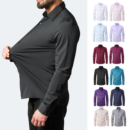 Shaun – Stretchbar Slimfit Skjorta för Män