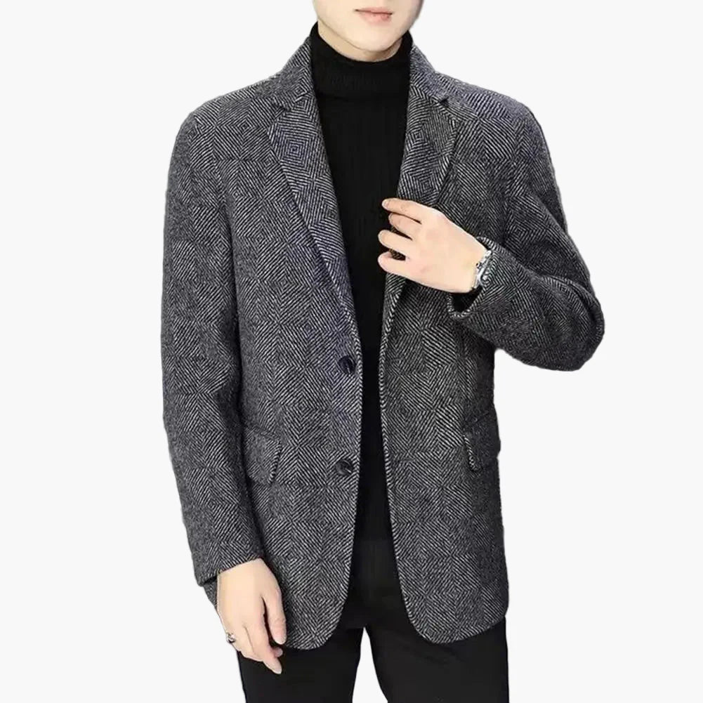Herr Elegant Slim Fit Kavaj – Perfekt för Fest och Arbete