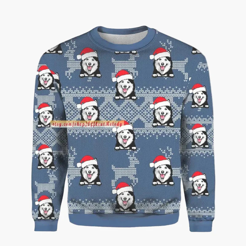 Herr Jultröja Ugly Christmas Sweater Christmas Bros med Tomten och Jesus – Rolig Festtröja