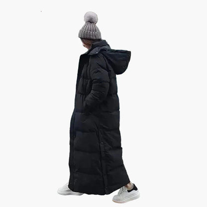 Dam Lång Vinterdunjacka – Elegant och Varm Parkas för Kallt Väder