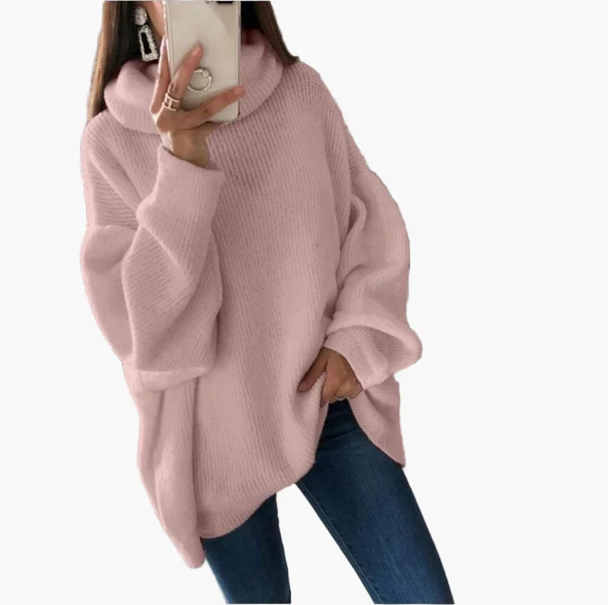 Damtröja Oversized Polotröja Vardagsstil Stickad Pullover