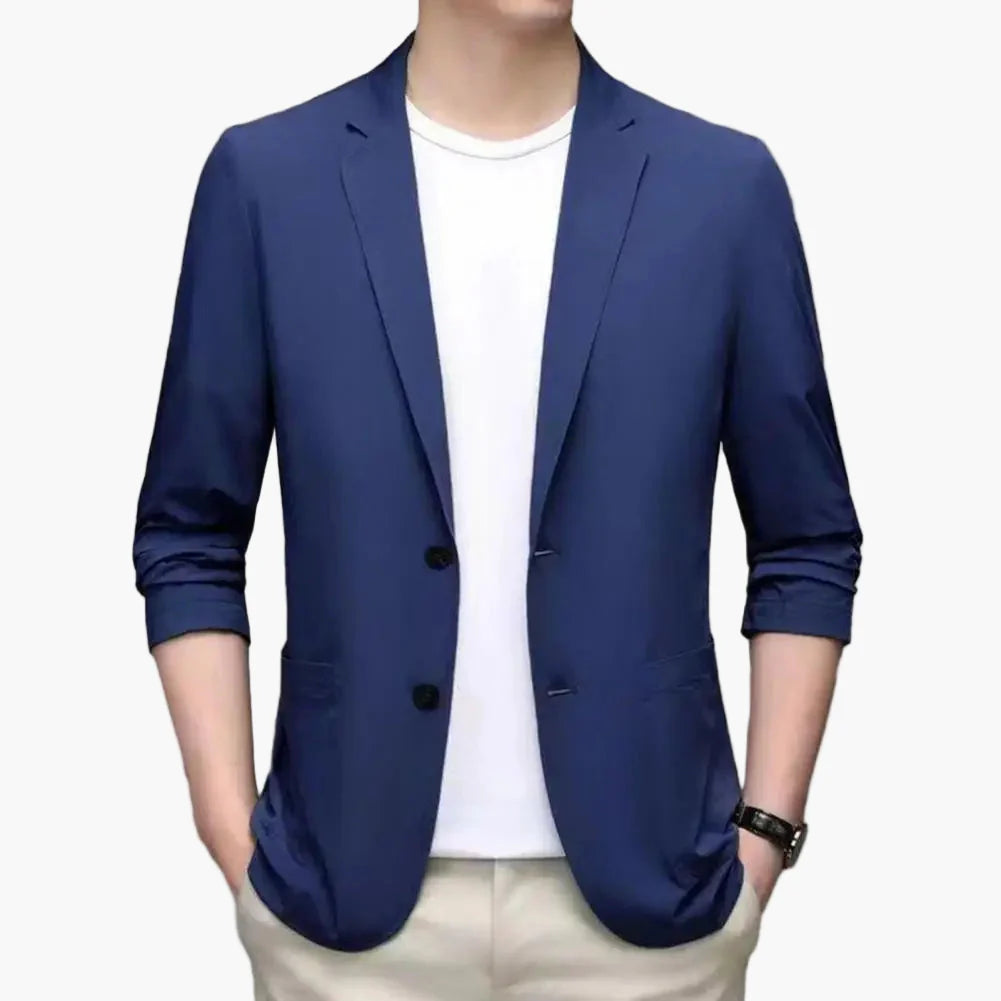 Herr Elegant Kavaj för Avslappnad och Formell Stil – Slim Fit Blazer för Vardag och Fest