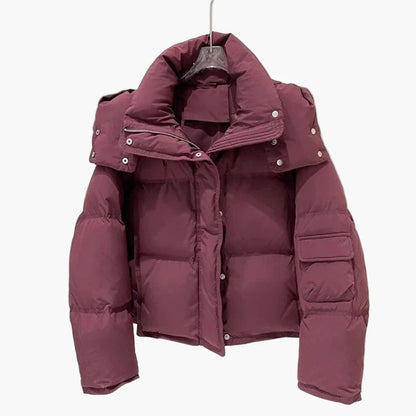 Dam Vinterjacka Kort Pufferjacka Vardag Streetwear