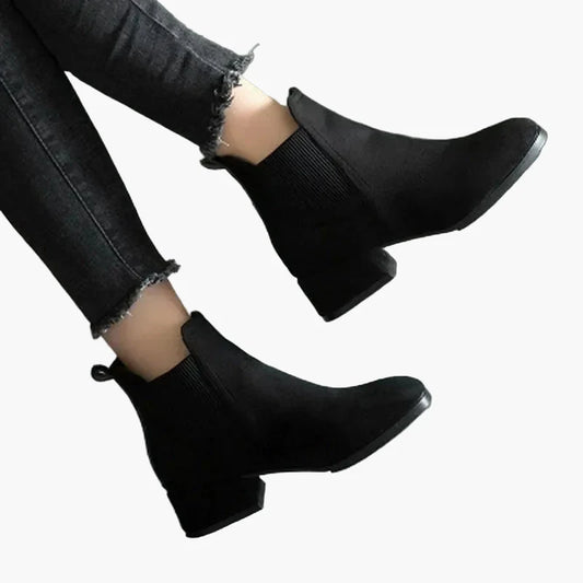 Dam Chelsea Boots med Blockklack – Stilrena Ankelboots för Vardag och Fest