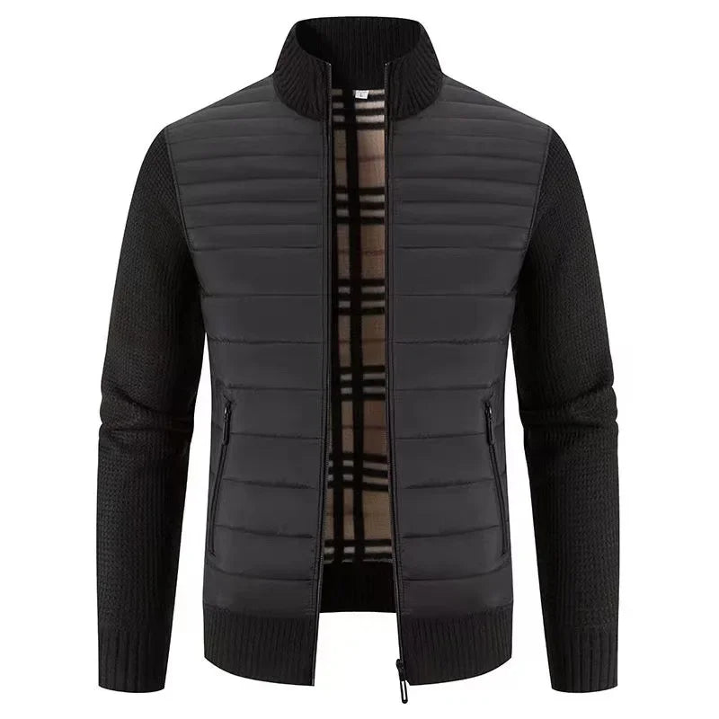 Herrjacka i koreansk stil – Slim Fit, stickad design, perfekt för vardag och höst/vinter