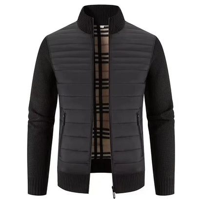 Herrjacka i koreansk stil – Slim Fit, stickad design, perfekt för vardag och höst/vinter