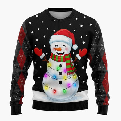 Herr Rolig Jultröja med Skämtsam Tomte och Julgran – Perfekt för Julfester och Ugly Christmas Sweater-tävlingar