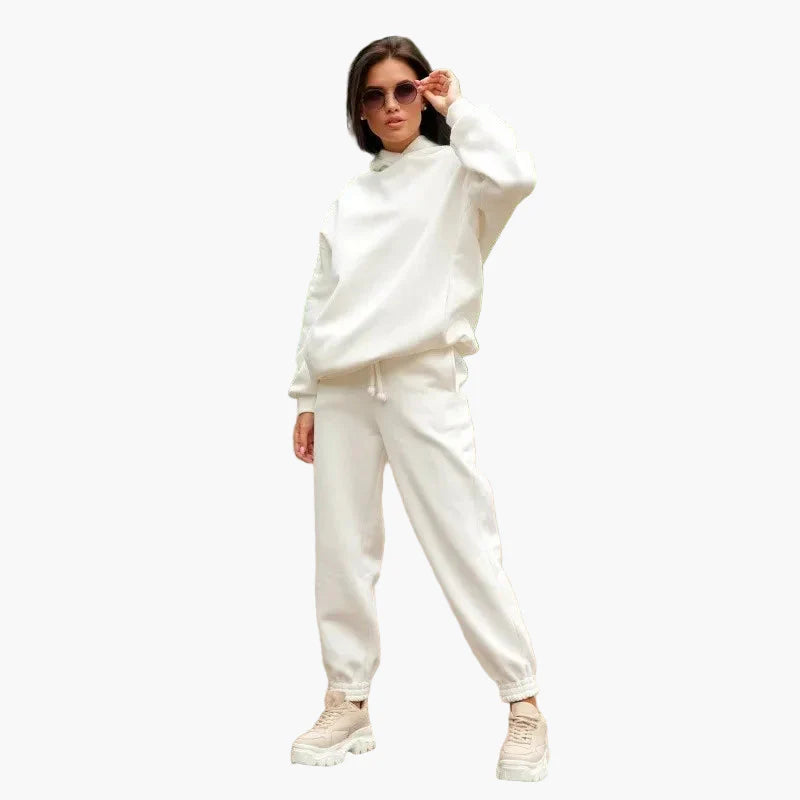 Damernas Lounge Set med Hoodie och Byxa – Avslappnad och Trendig Vardagsstil