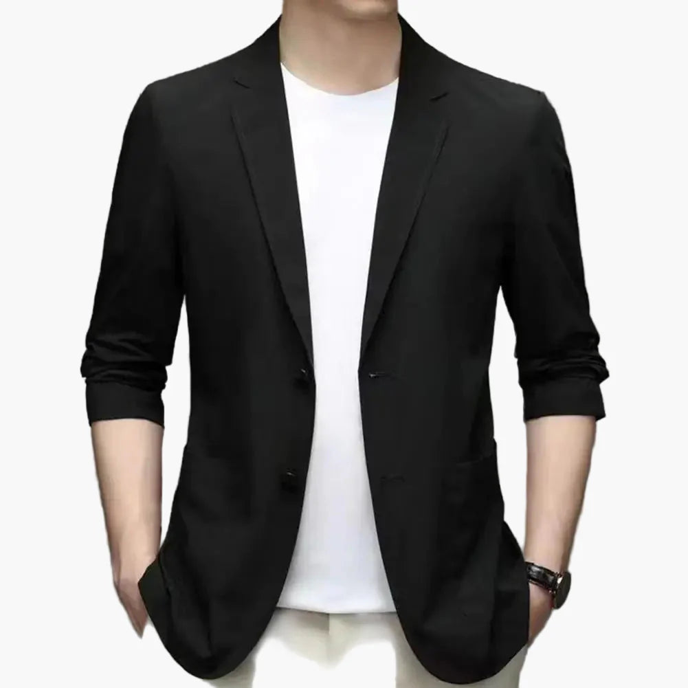 Herr Elegant Kavaj för Avslappnad och Formell Stil – Slim Fit Blazer för Vardag och Fest
