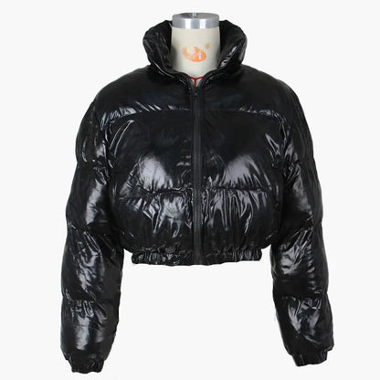 Damjacka Kort Blank Puffermodell – Trendig Vinterstil för Kvinnor