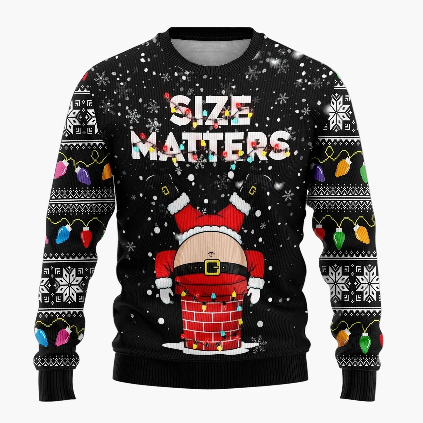 Herr Rolig Jultröja med Skämtsam Tomte och Julgran – Perfekt för Julfester och Ugly Christmas Sweater-tävlingar