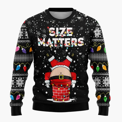 Herr Rolig Jultröja med Skämtsam Tomte och Julgran – Perfekt för Julfester och Ugly Christmas Sweater-tävlingar