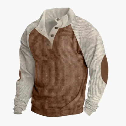 Herr Tröja Retro Halvknäppning Ledig Vardagsstil