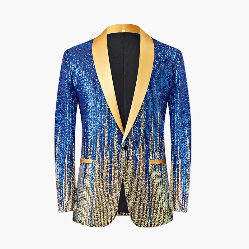 Herrkavaj Fest Smokingpaljett Party Blazer Med Glänsande Design För Kvällsevenemang