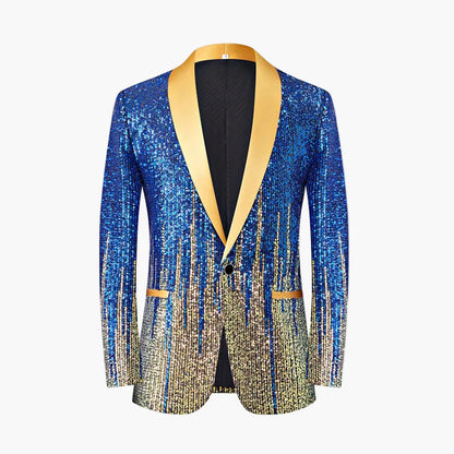 Herrkavaj Fest Smokingpaljett Party Blazer Med Glänsande Design För Kvällsevenemang