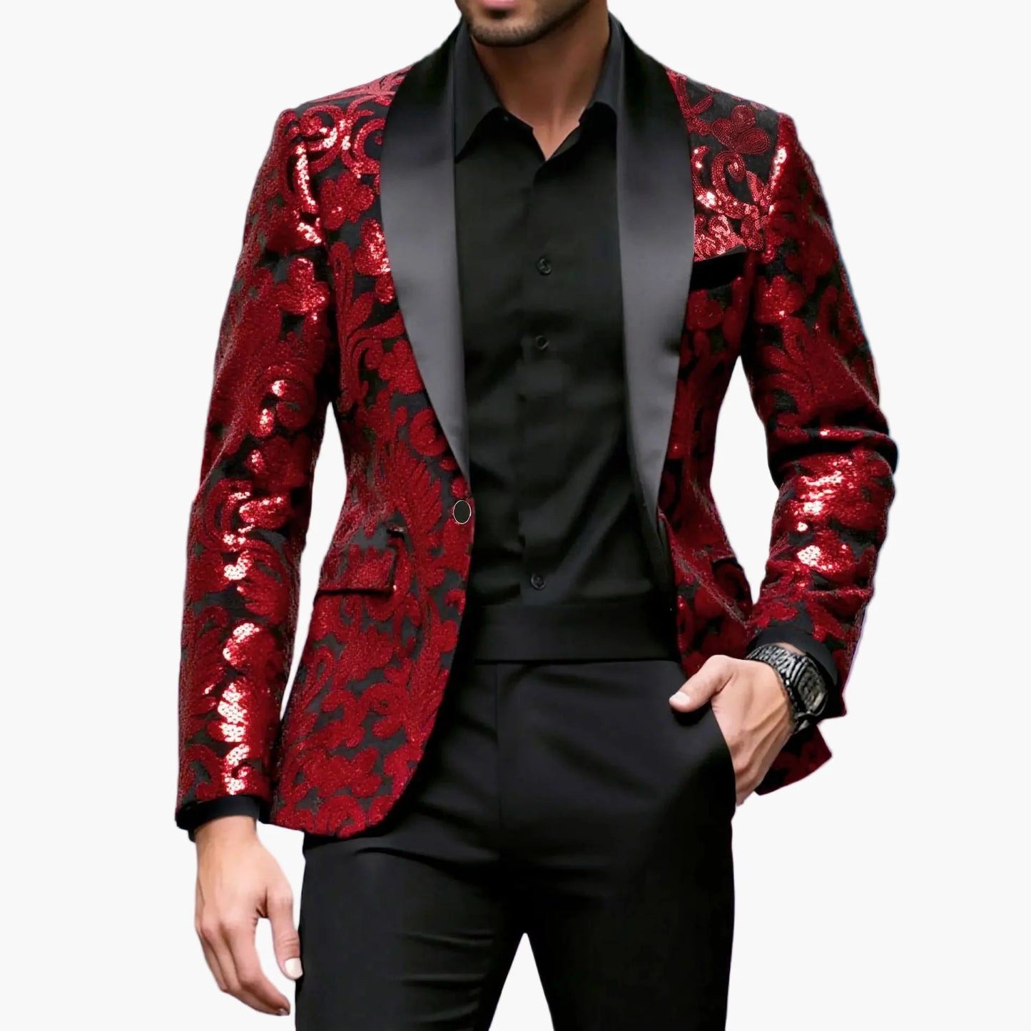 Herr Smokingkavaj Festlig Slim Fit – Blazer För Bröllop & Galakväll