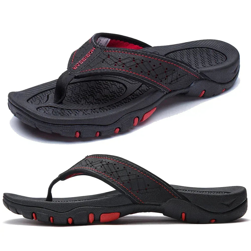 Herrsandal Flip-Flop Sport med Stötdämpning och Fotvalvsstöd – Perfekt för Strand, Promenader och Vardag