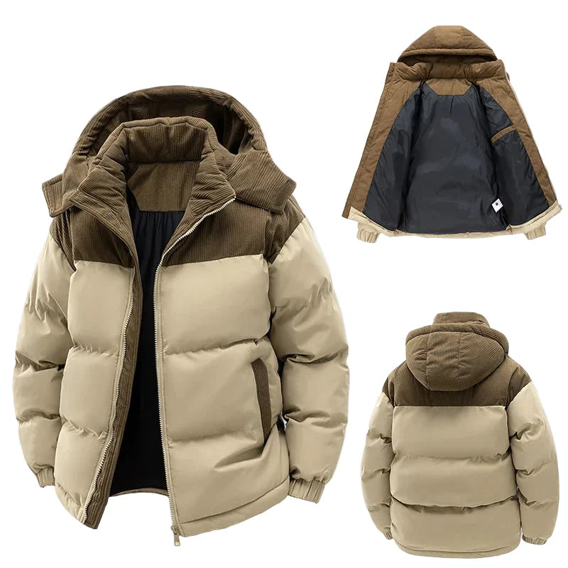 Herr Vinterjacka Puffer Stil Varm och Trendig Utomhusjacka