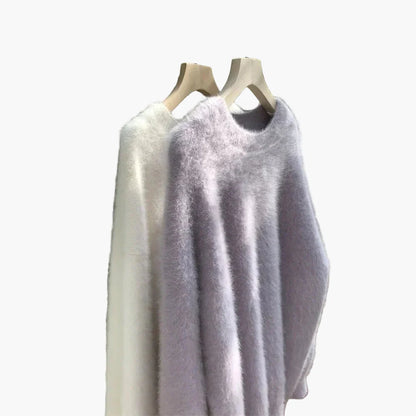 Damtröja Oversized Lös Stickad Tröja för Vardagsbruk och Mysiga Kvällar
