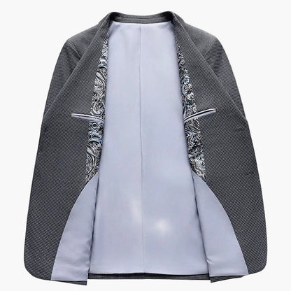 Herr Kavaj Modern Slim Fit Rutigt Mönster – Elegant Blazer för Kontor och Fest