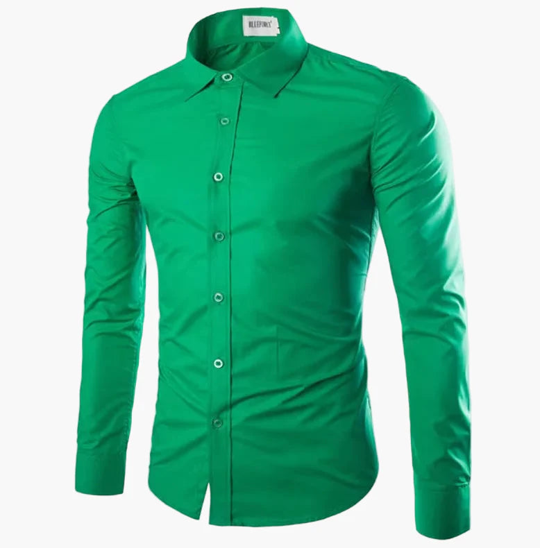 Herrskjorta med lång ärm – Slim Fit, elegant och mångsidig för kontor och fest