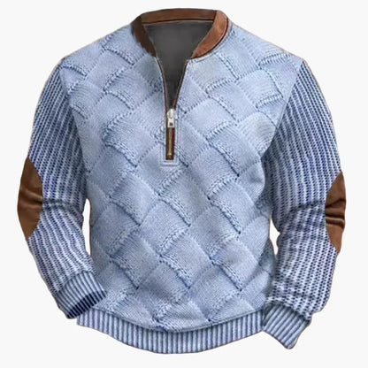 Herr Halvzip Tröja – Varm Stickad Sweatshirt för Höst/Vinter – Modern och Bekväm