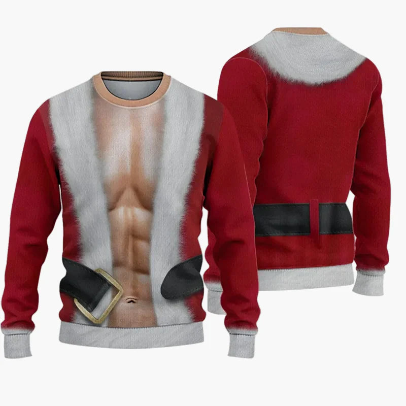 Herr Jultröja Ugly Christmas Sweater Christmas Bros med Tomten och Jesus – Rolig Festtröja