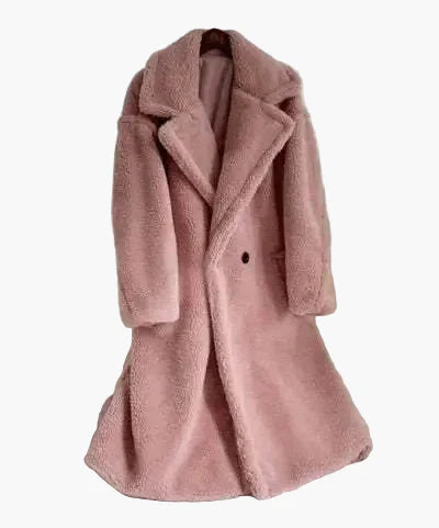 Dam Teddy Pälsrock Lång Oversize Vinterjacka Trendig