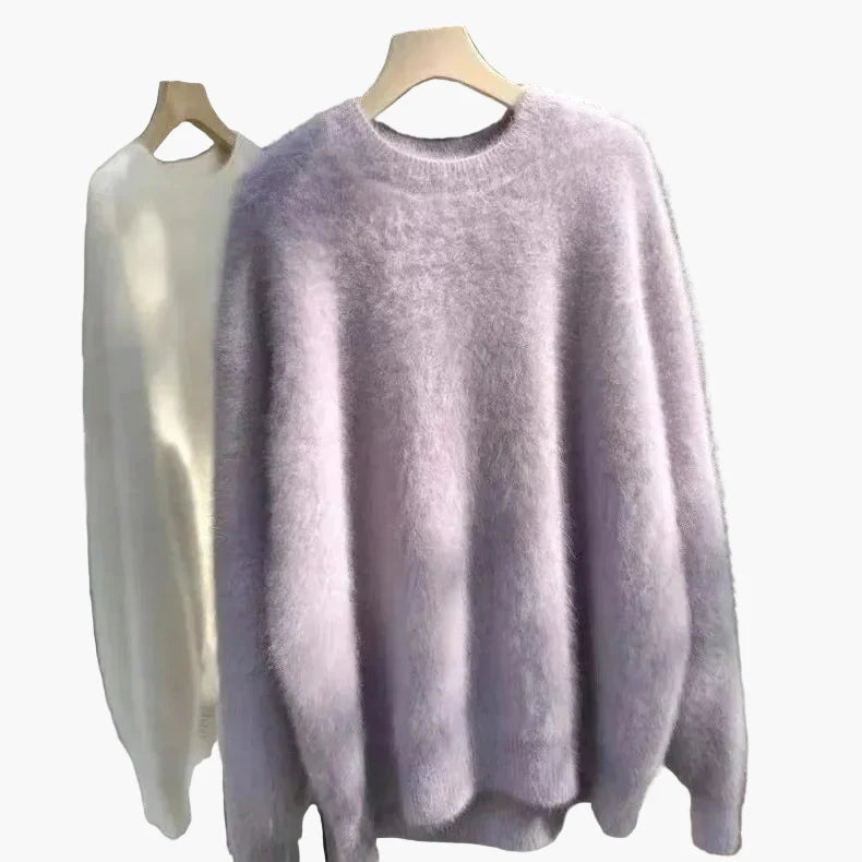 Damtröja Oversized Lös Stickad Tröja för Vardagsbruk och Mysiga Kvällar