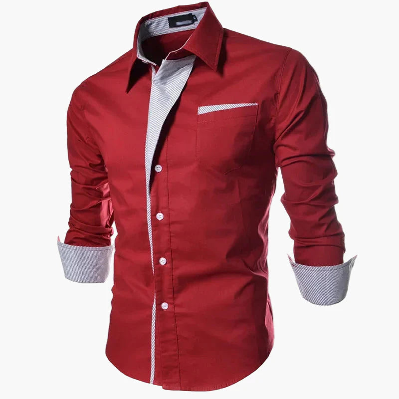 Herrskjorta Slim Fit – Modern Design för Kontor och Fest