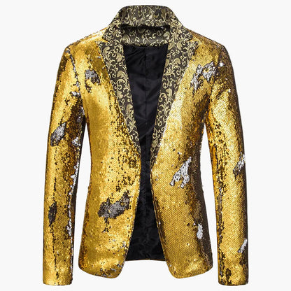Herr Paljettblazer för Fest och Scen, Glamourös Kavaj för Särskilda Tillfällen