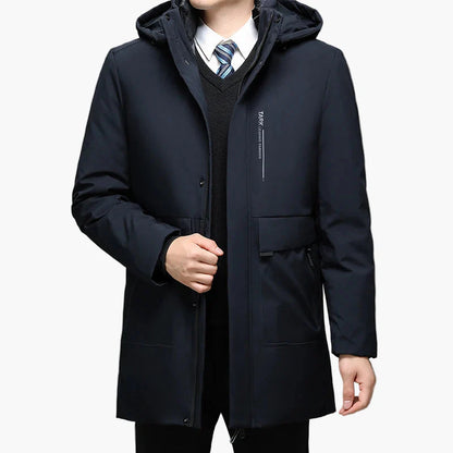 Herr Vinterjacka Affär Elegant Parkas – Varm och Stilren för Kallt Väder