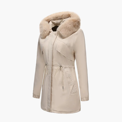 Dam Parkas Vinterjacka med Pälsluva – Elegant Varm Ytterplagg