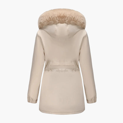 Dam Parkas Vinterjacka med Pälsluva – Elegant Varm Ytterplagg