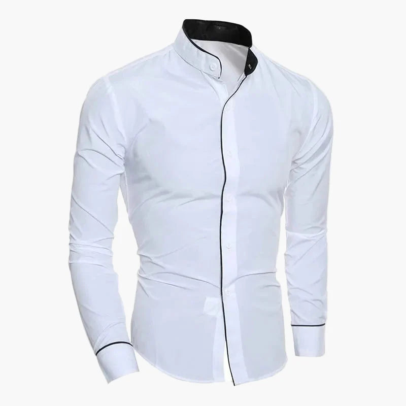 Herr Skjorta Slim Fit – Modern Designerstil för Affär och Fest