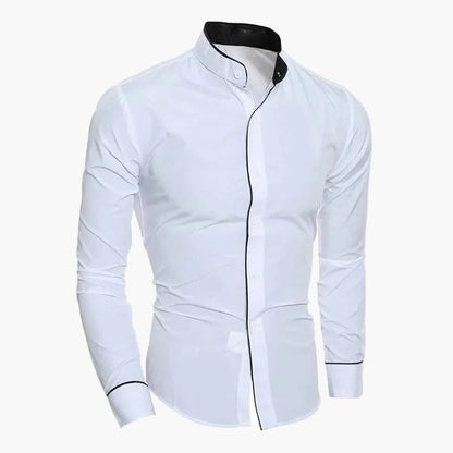 Herr Skjorta Slim Fit – Modern Designerstil för Affär och Fest