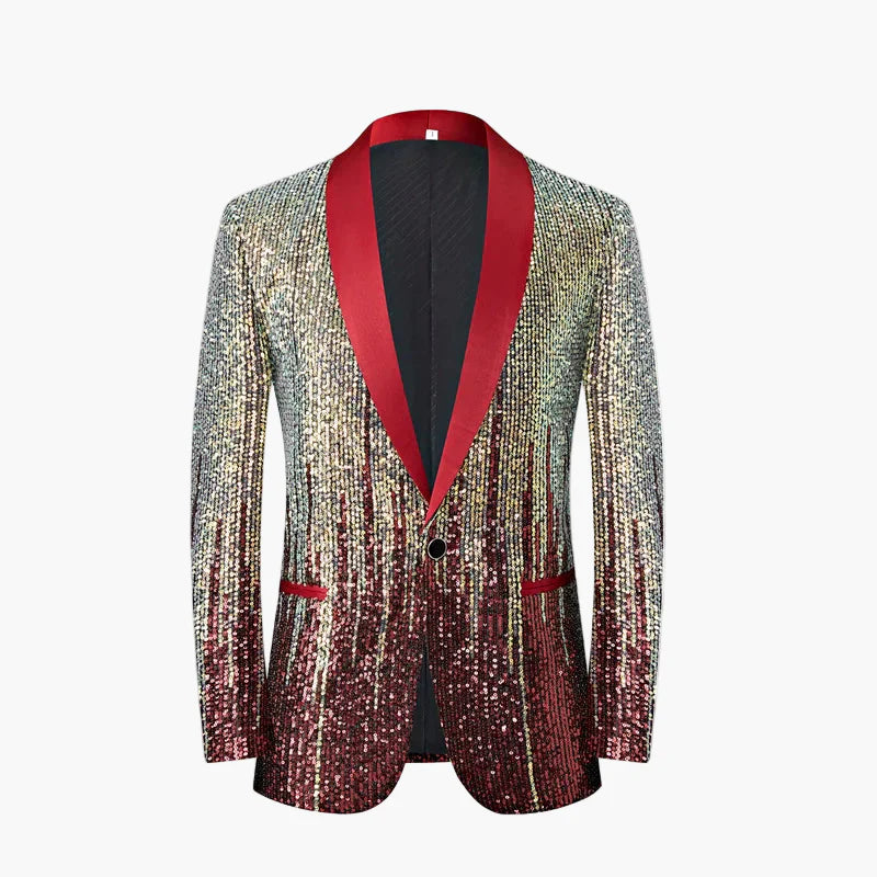 Herrkavaj Fest Smokingpaljett Party Blazer Med Glänsande Design För Kvällsevenemang