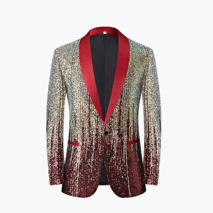 Herrkavaj Fest Smokingpaljett Party Blazer Med Glänsande Design För Kvällsevenemang