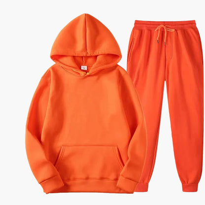 Damers avslappnat hoodie- och mjukisbyxset för vardag och fritid