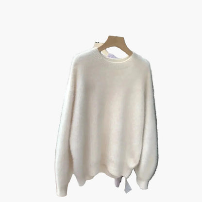 Damtröja Oversized Lös Stickad Tröja för Vardagsbruk och Mysiga Kvällar