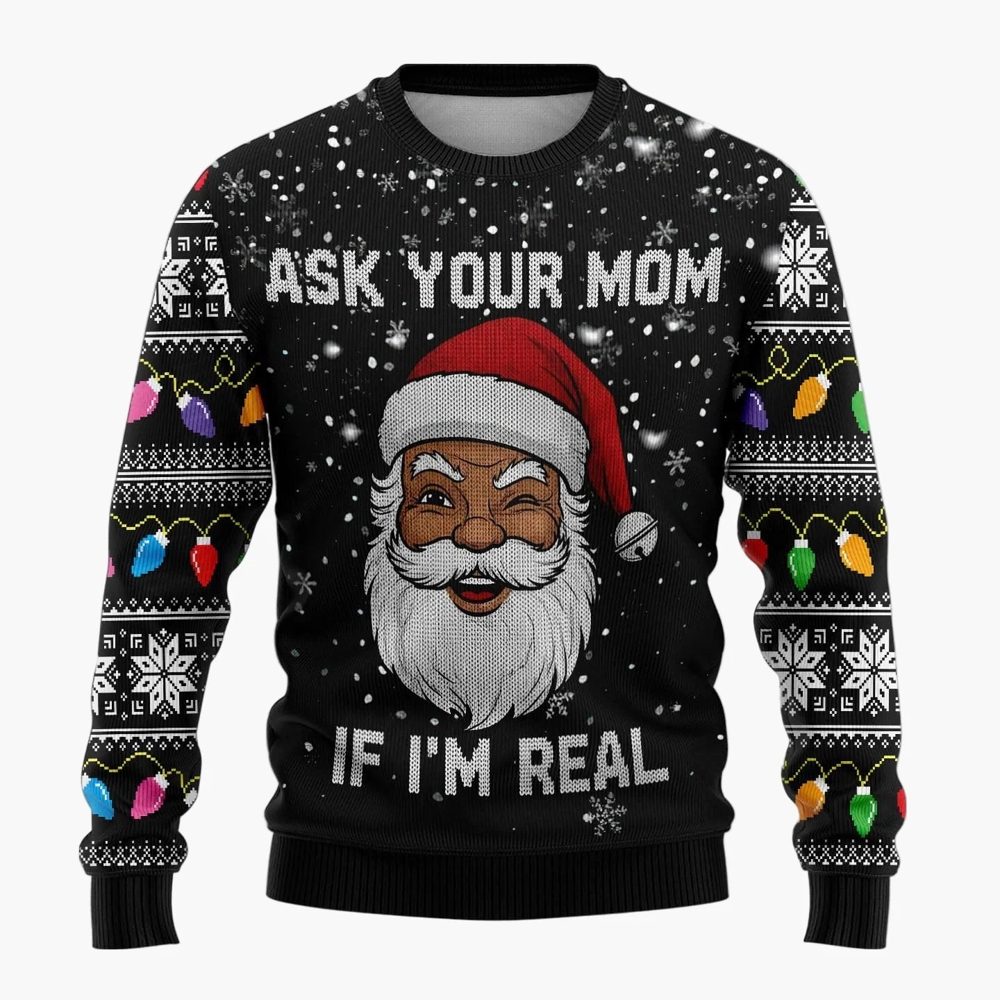 Herr Rolig Jultröja med Skämtsam Tomte och Julgran – Perfekt för Julfester och Ugly Christmas Sweater-tävlingar